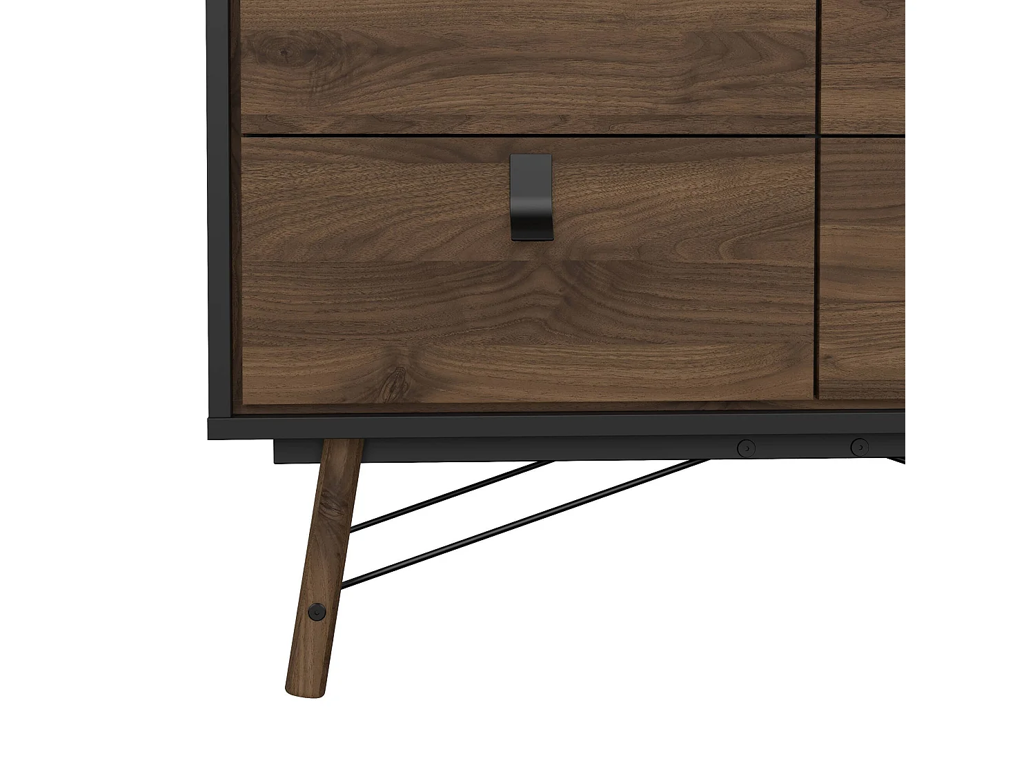 Credenza Maka, 6 Cassetti, 40.1x101.8x94.8h cm Nero, Madia