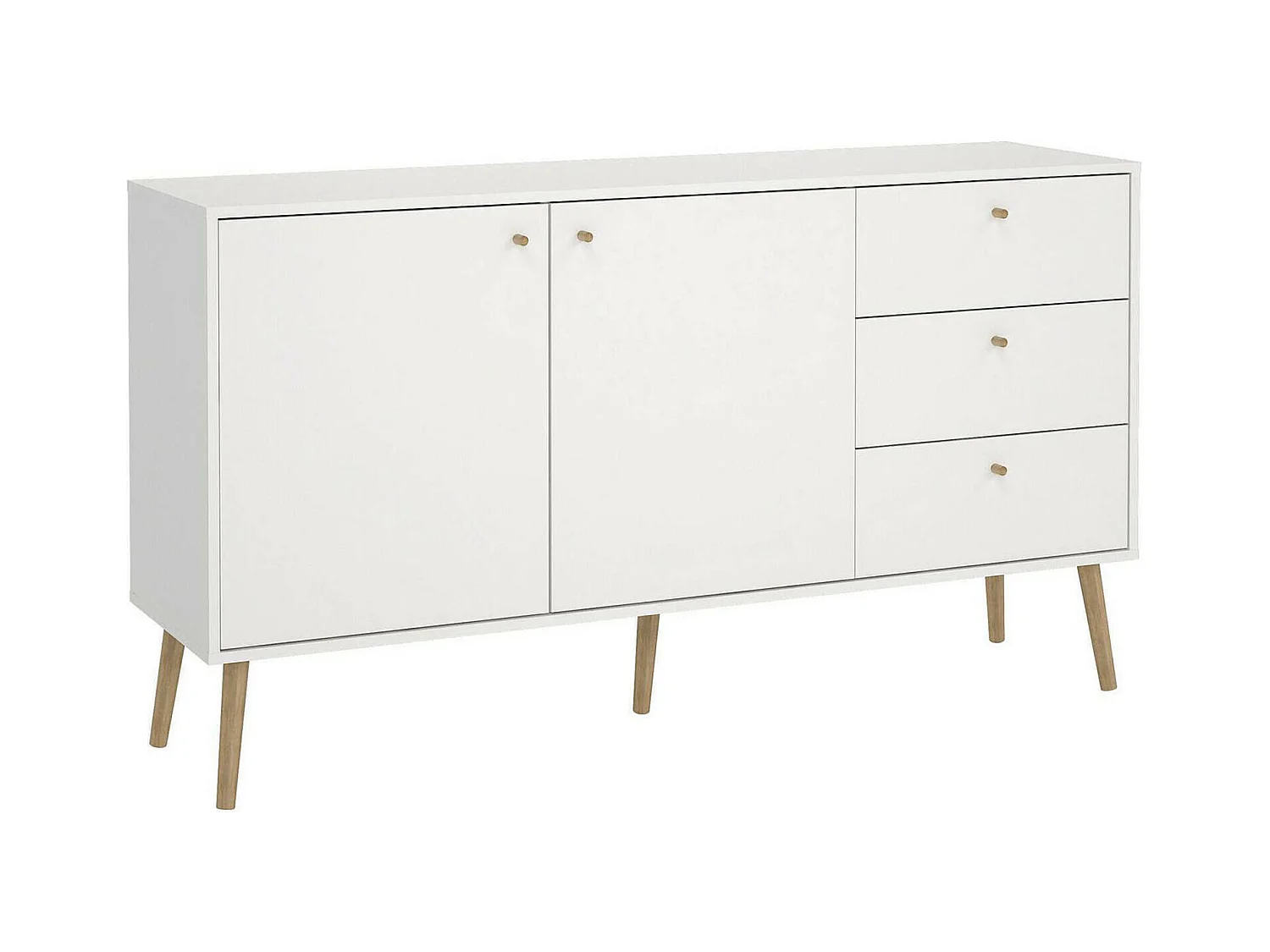 Buffet Dsann, Buffet du salon, Commode de salon, Garde-manger de cuisine, 147x39 h82 cm, Blanc