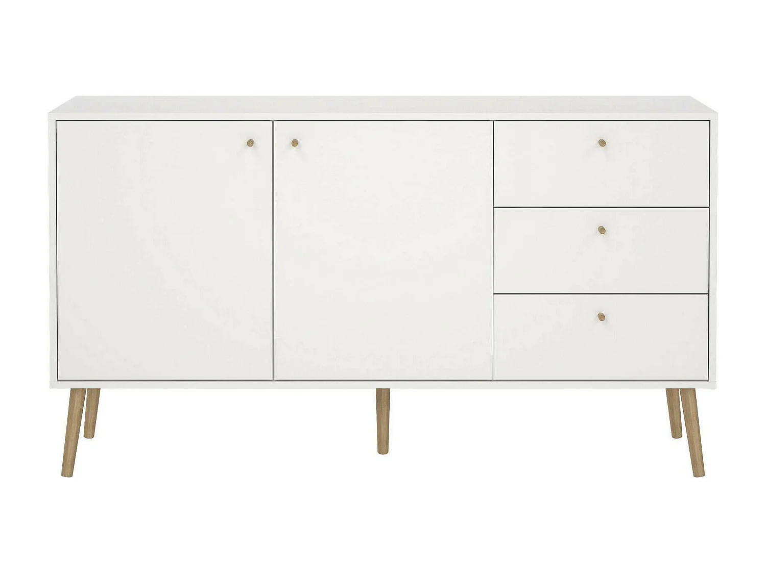 Aparador Dsann, Bufé de salón, Aparador de salón, Despensa de cocina, 147x39 h82 cm, Blanco