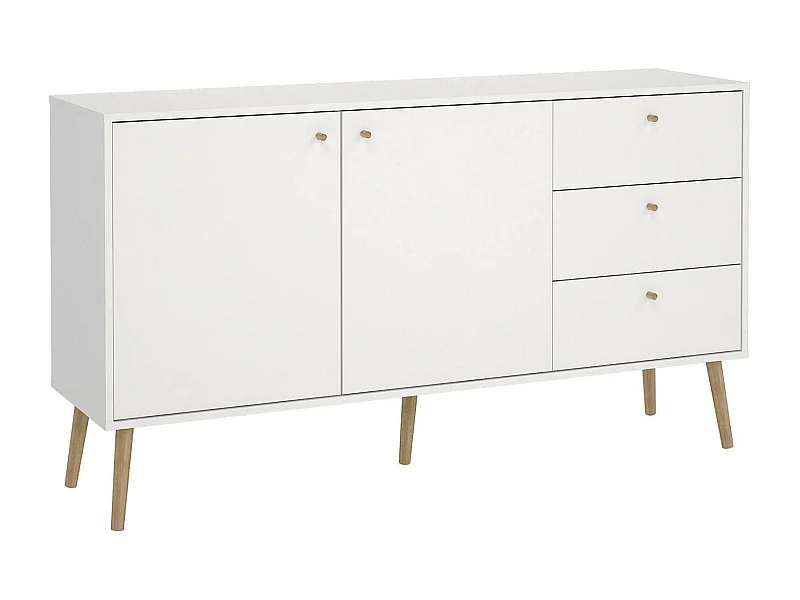 Dsann dressoir, Woonkamerbuffet, Woonkamerdressoir, Keukenkast, 147x39 h82 cm, Wit