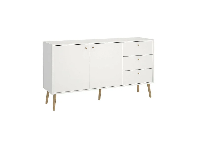 Buffet Dsann, Buffet du salon, Commode de salon, Garde-manger de cuisine, 147x39 h82 cm, Blanc