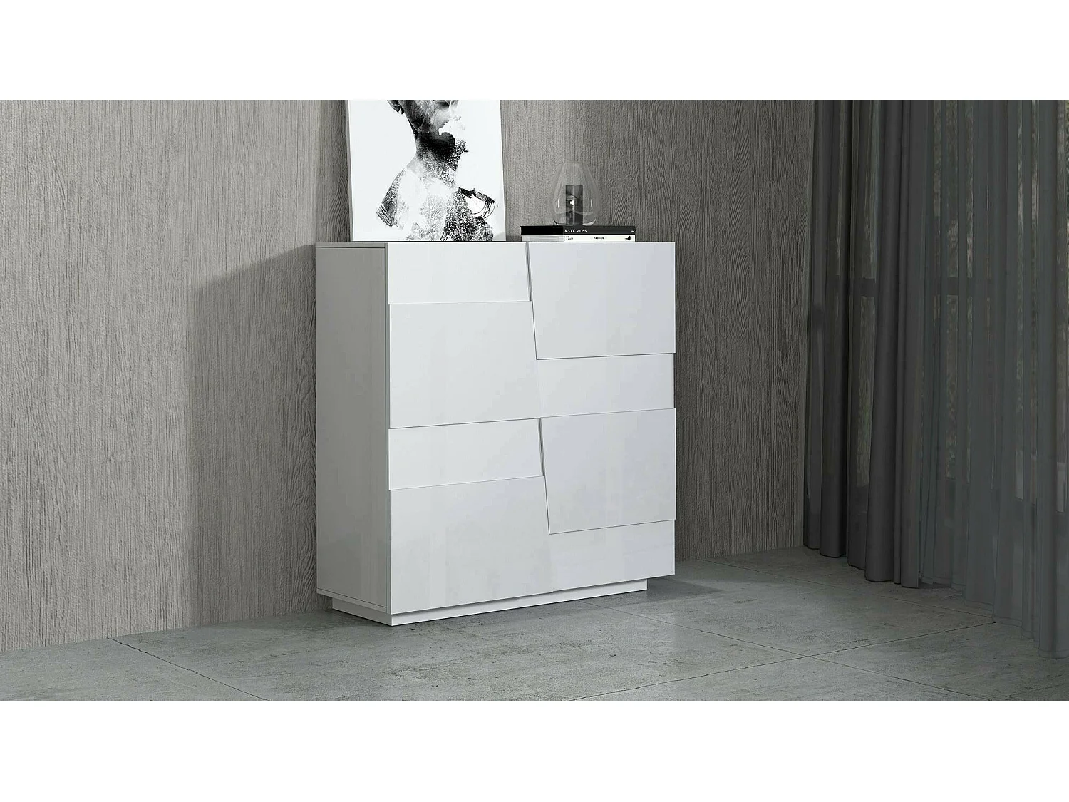 Ddescigli Multifunctionele kledingkast 2 deuren, Multifunctionele kast, 2-deurskast, 120x44h126 cm, Wit