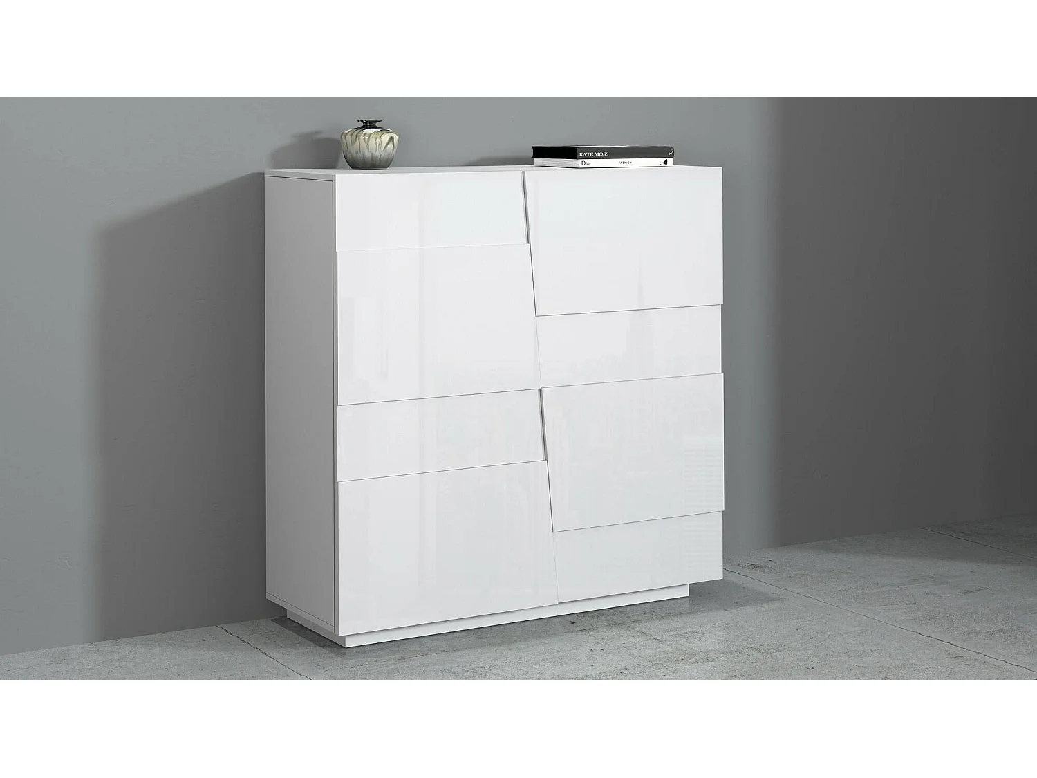 Armoire polyvalente 2 portes Ddescigli, Armoire multifonctionnelle, Armoire 2 portes, 120x44h126 cm, Blanc