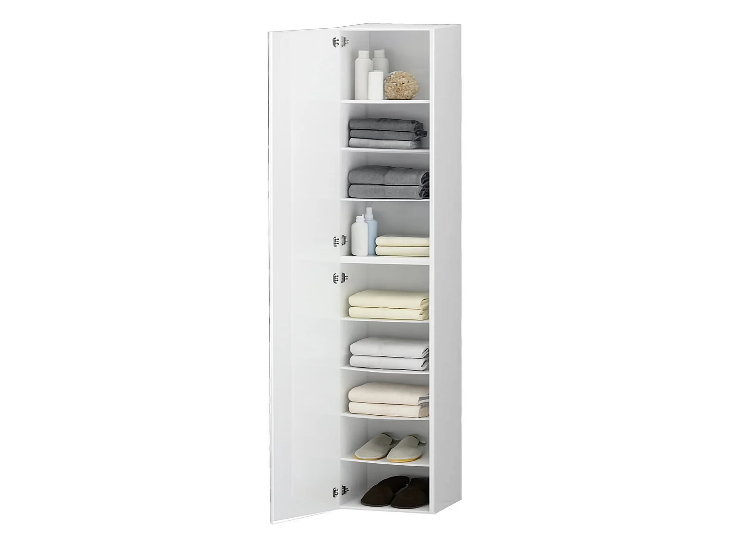 Armoire polyvalente 1 porte Ddastolf, Armoire polyvalente avec 1 porte, Armoire multifonctionnelle, 45x35h190 cm, Blanc