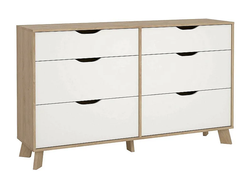 Credenza Chito, 6 Cassetti, 39.8x155.7x92.2h cm Bianco, Madia