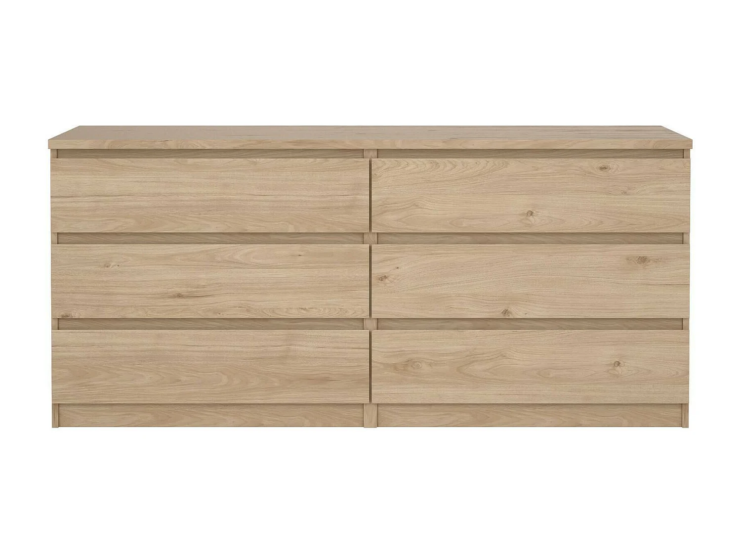 Kommode Dsanog, Wohnzimmerbuffet, Wohnzimmer-Sideboard, Moderne Küchen-Speisekammer, 154x50 h70 cm, Eiche