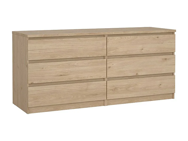 Kommode Dsanog, Wohnzimmerbuffet, Wohnzimmer-Sideboard, Moderne Küchen-Speisekammer, 154x50 h70 cm, Eiche