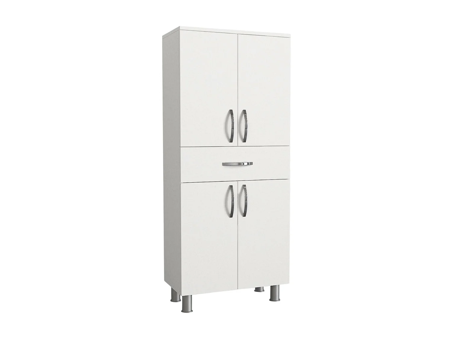 Grande armoire polyvalente Dradovano, Meubles multifonctionnels, Casier à chaussures, Support à chaussures pour armoire, 59x32 h140 cm, Blanc