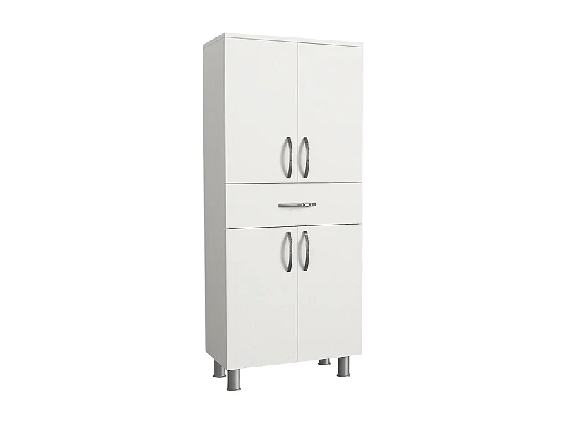 Roupeiro grande multiusos Dradovano, Armário multifuncional, Sapateira, Armário para sapatos, 59x32 h140 cm, Branco