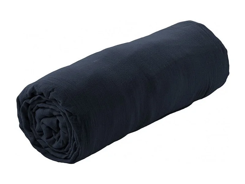 OUREA - Drap Housse 200x200cm Gaze de Coton Minuit