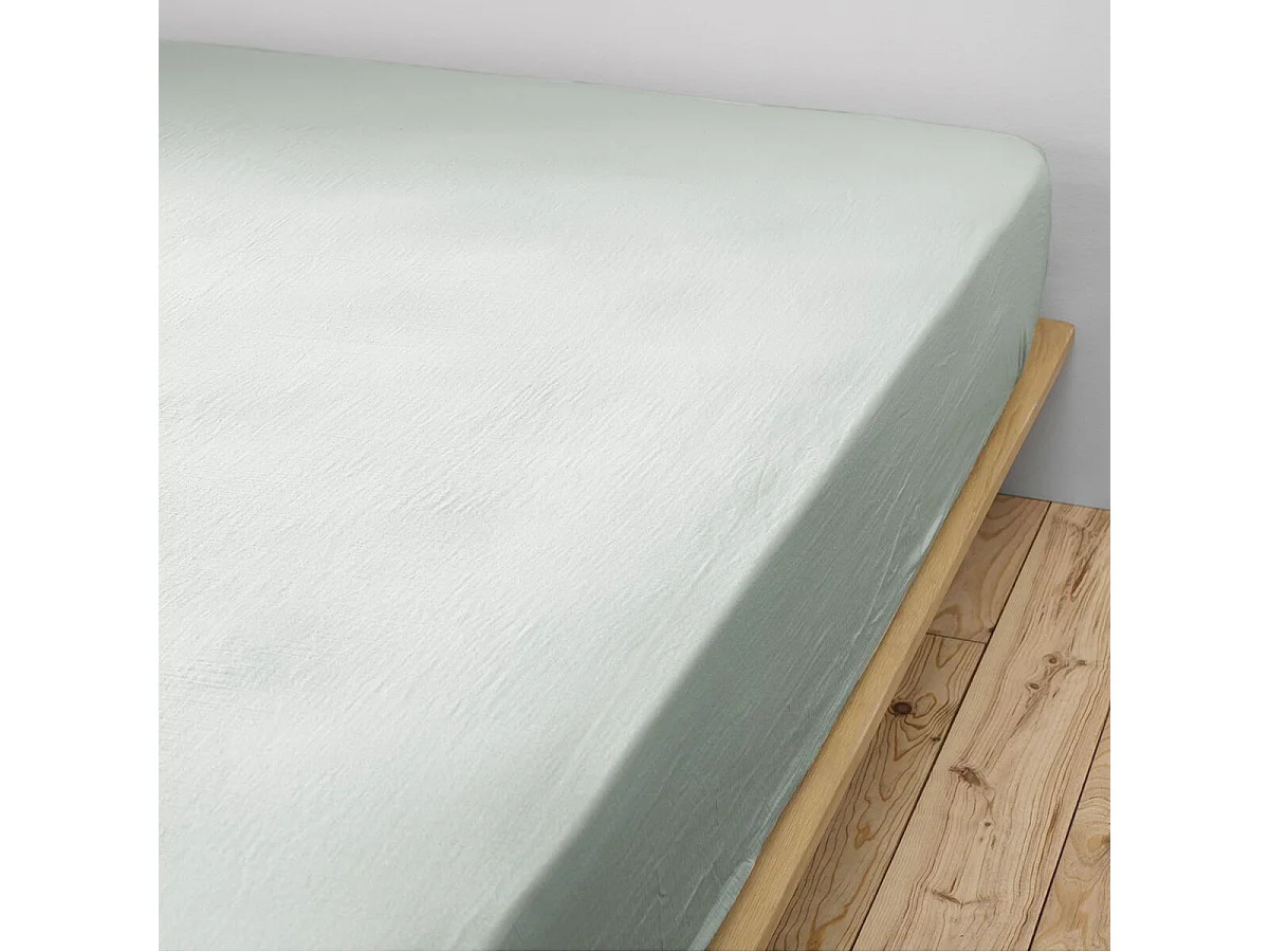 OUREA - Drap Housse 90x190cm Gaze de Coton Eucalyptus