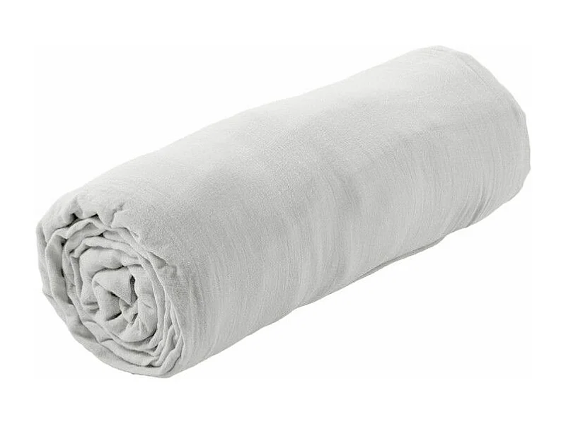 OUREA - Drap Housse 200x200cm Gaze de Coton Nuage