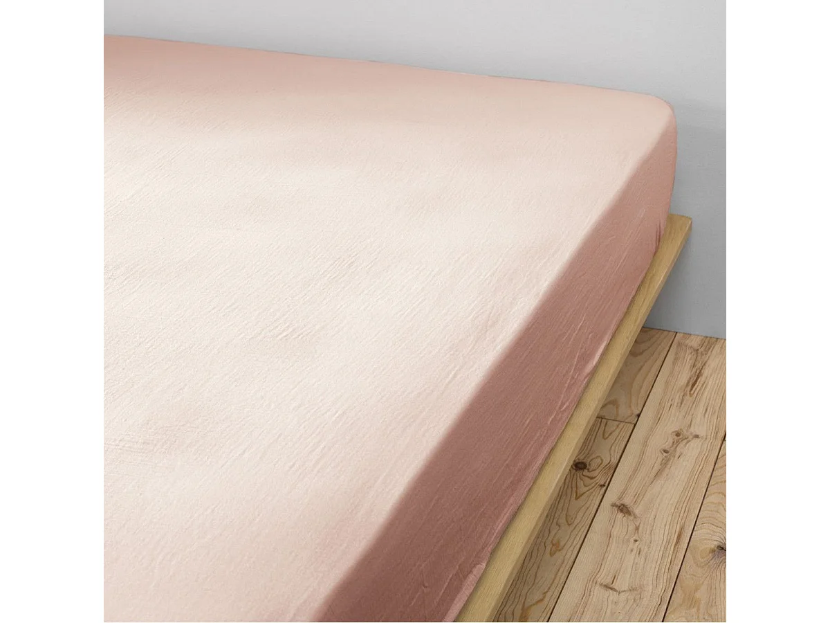 OUREA - Drap Housse 200x200cm Gaze de Coton Guimauve