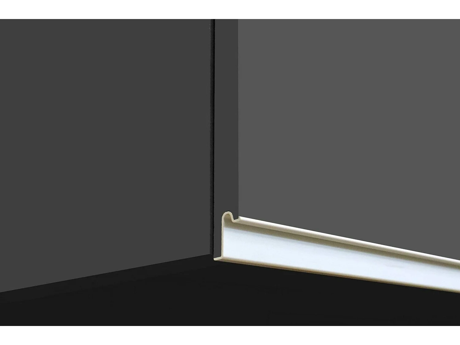 Dcelient complete keuken, Set met bijkeuken, Keukenkast, Lineaire blokkit, 100% Made in Italy, 255x60h85 cm, Antraciet en Leisteen