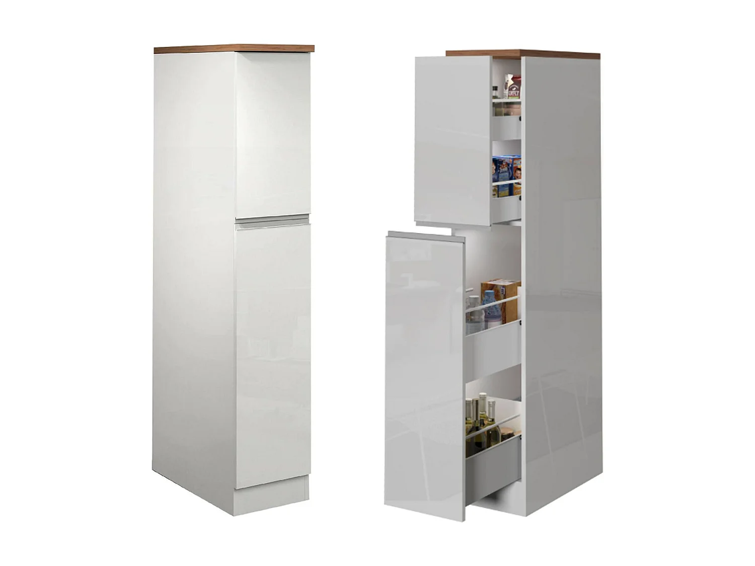 Cucina Completa Armend, Modulabile Made in Italy, Bianco Lucido