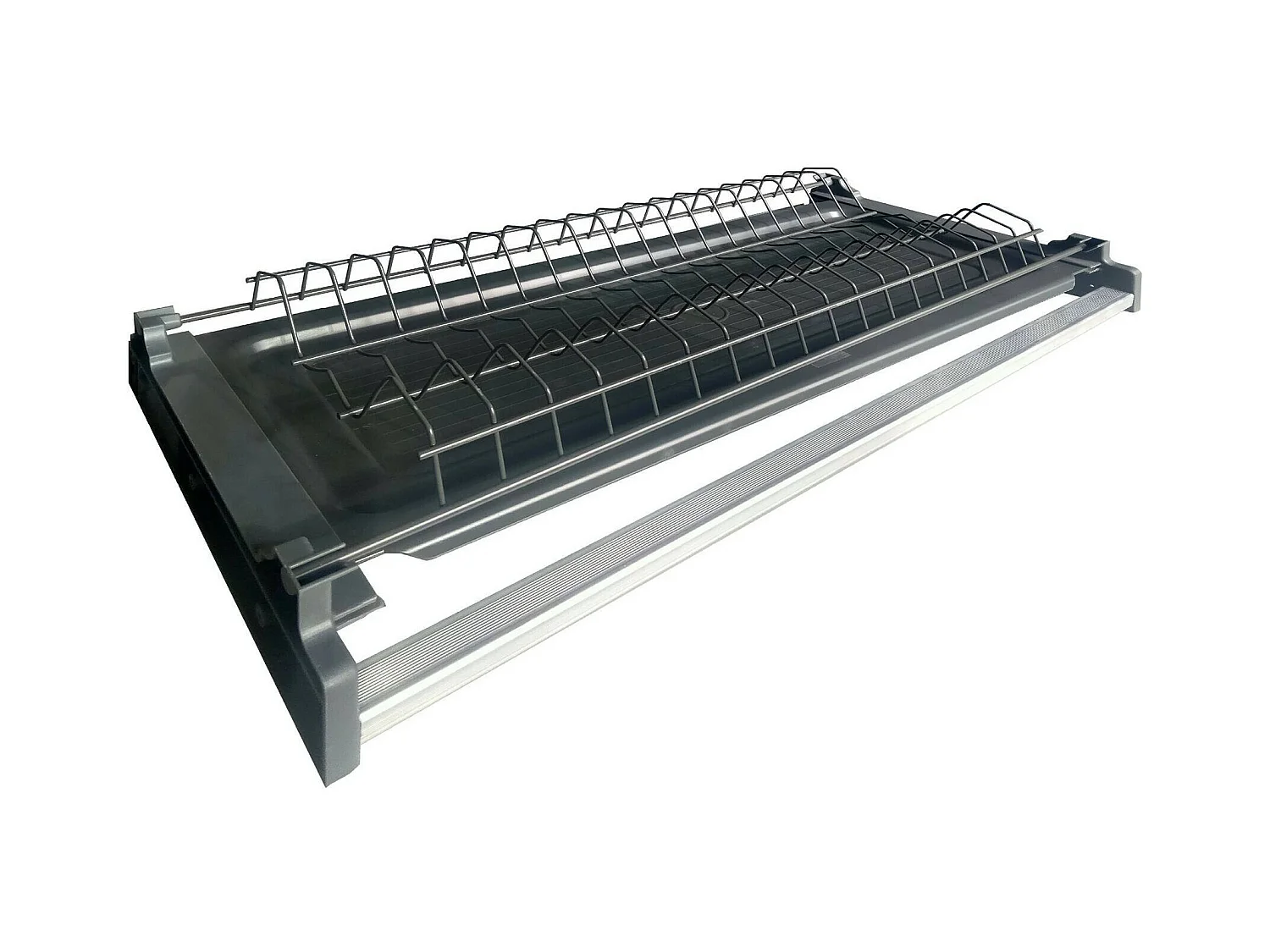 Cuisine complète Dcelient, Ensemble avec garde-manger, Meuble de kitchenette, Kit bloc linéaire, 100% Made in Italy, 255x60h85 cm, Anthracite et Chêne