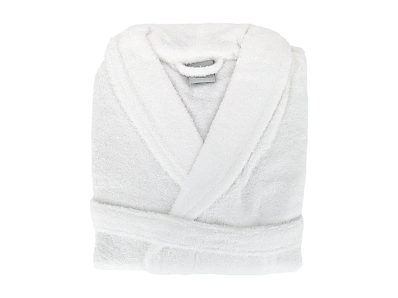 Peignoir col châle adulte PURE coton XXL blanc