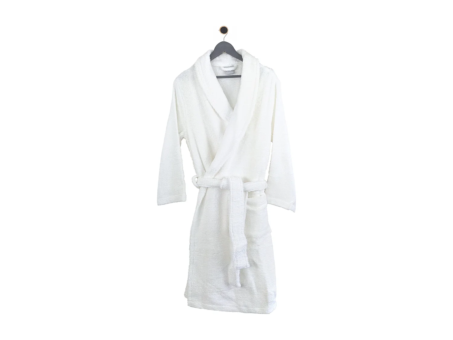 Peignoir col châle adulte PURE coton XXL blanc