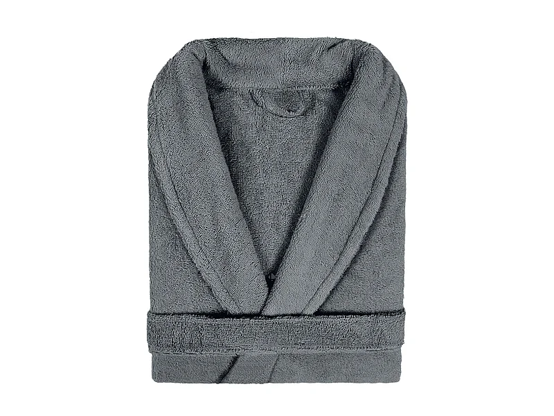 Peignoir col châle adulte PURE coton XXL gris anthracite