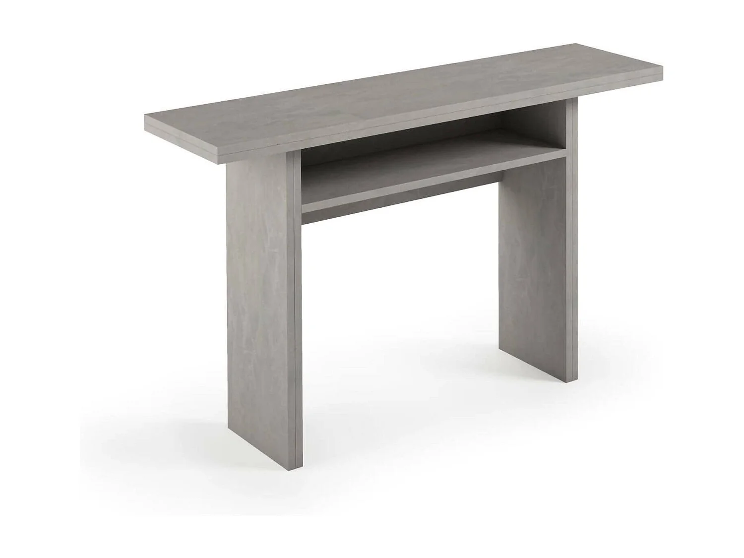 Dbaschirott uitschuifbare console, Eettafel met klapopening, Uitschuifbare multifunctionele console, 100% Made in Italy, 120x70h75 cm, Cement