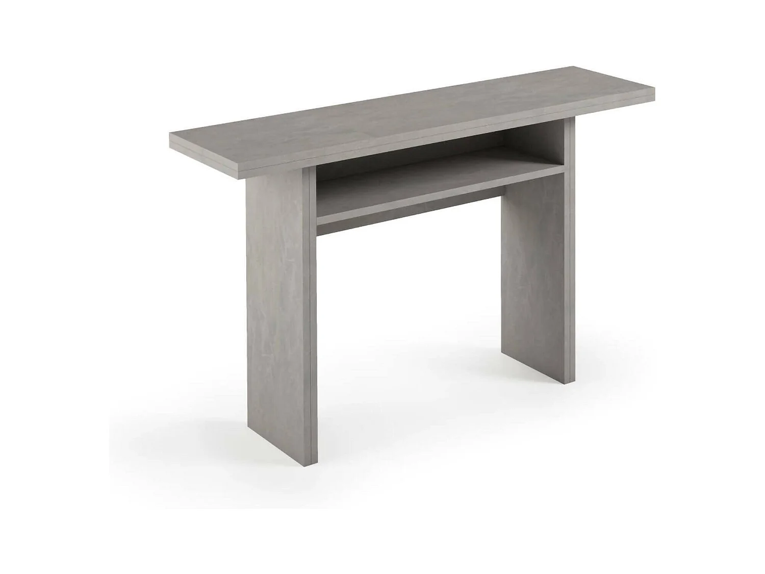 Console extensible lavande, Table à manger avec ouverture pliante, Console polyvalente extensible, 100% Made in Italy, 120x70h75 cm, Ciment