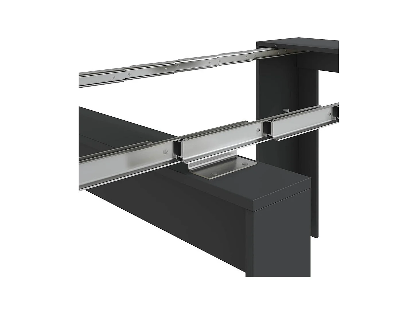 Table console à rallonge Diluna, Table à manger extensible, Table avec rallonges polyvalentes extensible jusqu'à 10 places, 51/237x90h78 cm, Anthracite