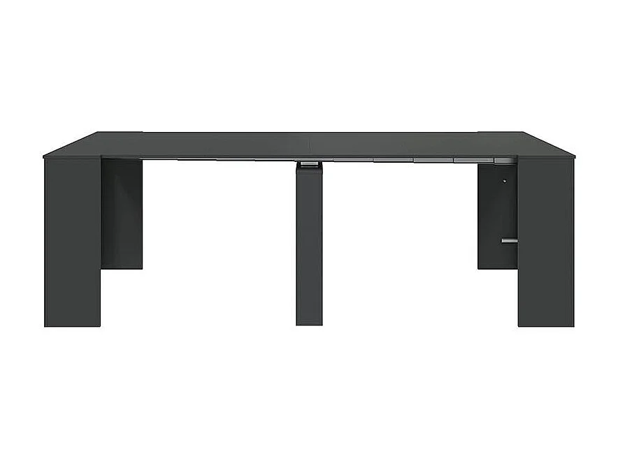 Diluna uitschuifbare console, Uitschuifbare eettafel, Plank met multifunctionele verlengstukken uitschuifbaar tot 10 zitplaatsen, 51/237x90h78 cm, Antraciet