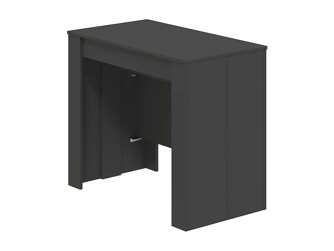 Consola extensível Diluna, Mesa de jantar extensível, Prateleira com extensões multiusos extensíveis até 10 lugares, 51/237x90h78 cm, Antracite