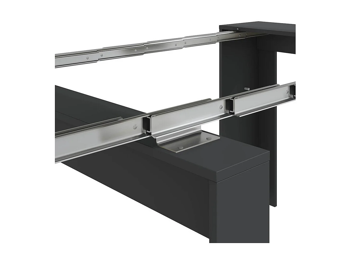 Table console à rallonge Diluna, Table à manger extensible, Table avec rallonges polyvalentes extensible jusqu'à 10 places, 51/237x90h78 cm, Anthracite