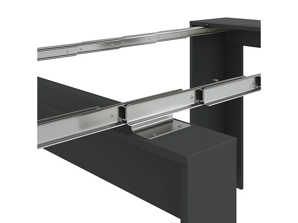 Table console à rallonge Diluna, Table à manger extensible, Table avec rallonges polyvalentes extensible jusqu'à 10 places, 51/237x90h78 cm, Anthracite