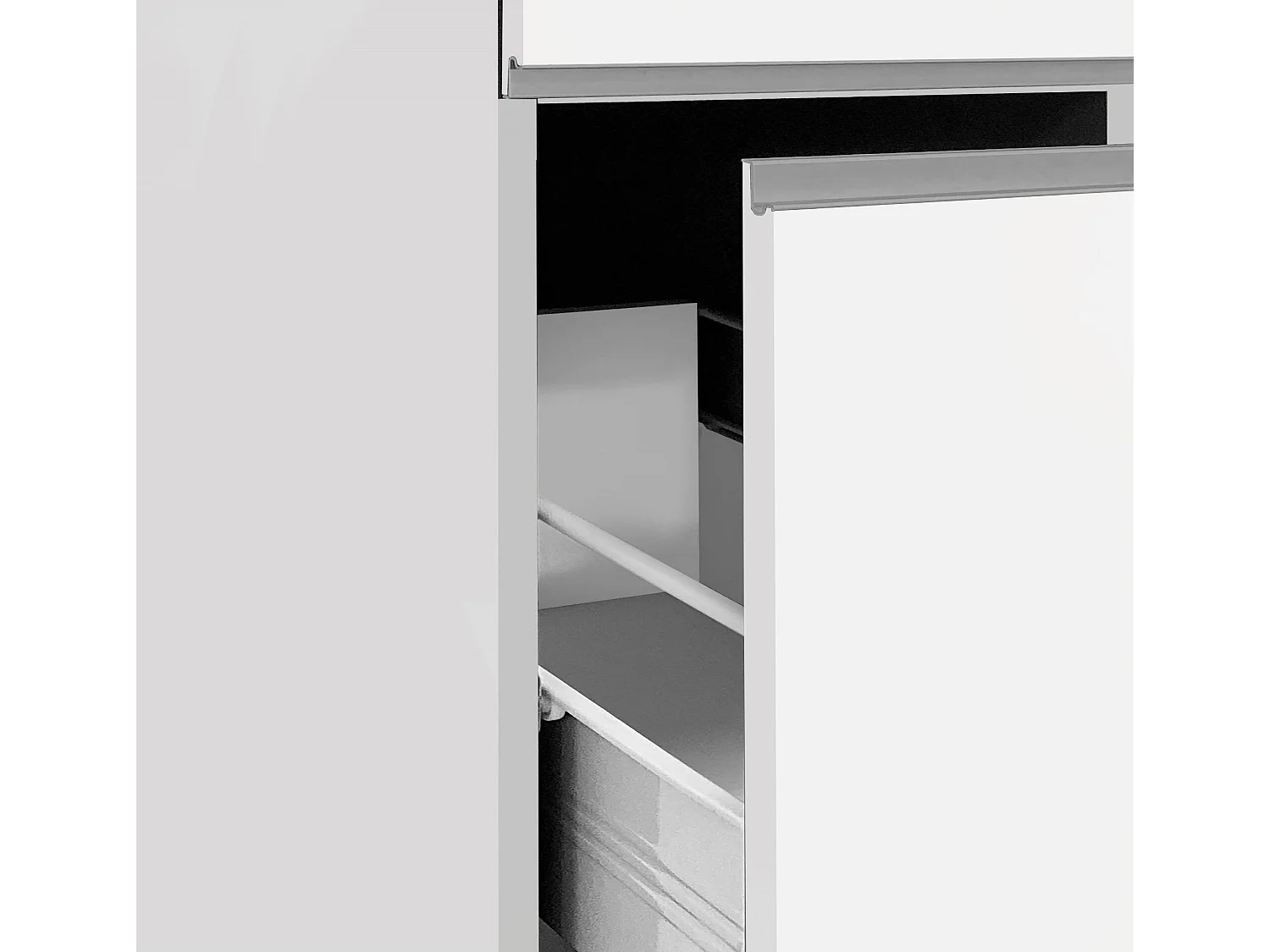 Dispensa da Cucina Atrax, 4 Ripiani Made in Italy, 60x30x165h cm Bianco Lucido
