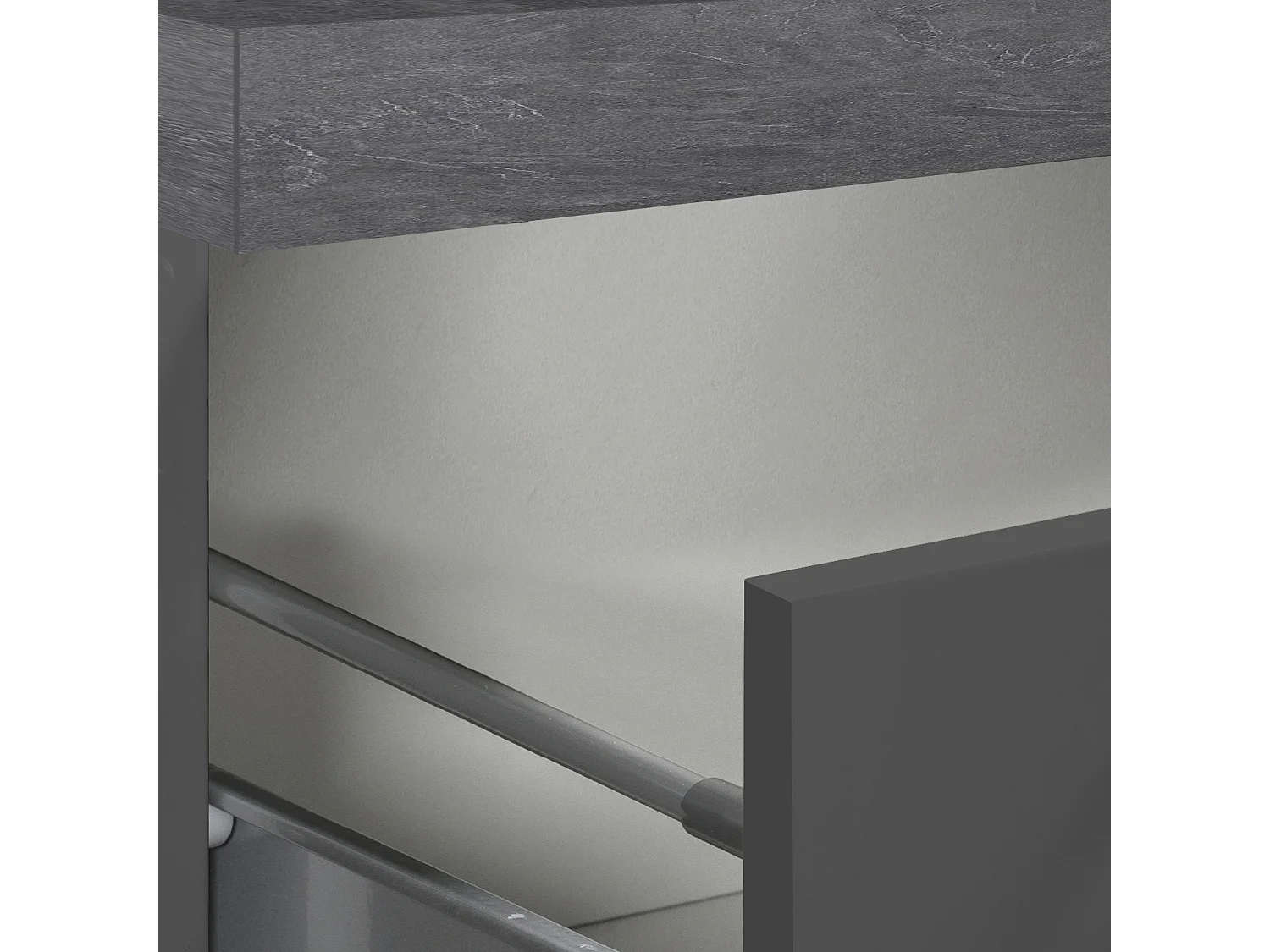 Buffet de Cuisine Dcasiragh Anthracite et Ardoise 30x60x165 cm - Meuble de Rangement Polyvalent, 100% Made in Italy