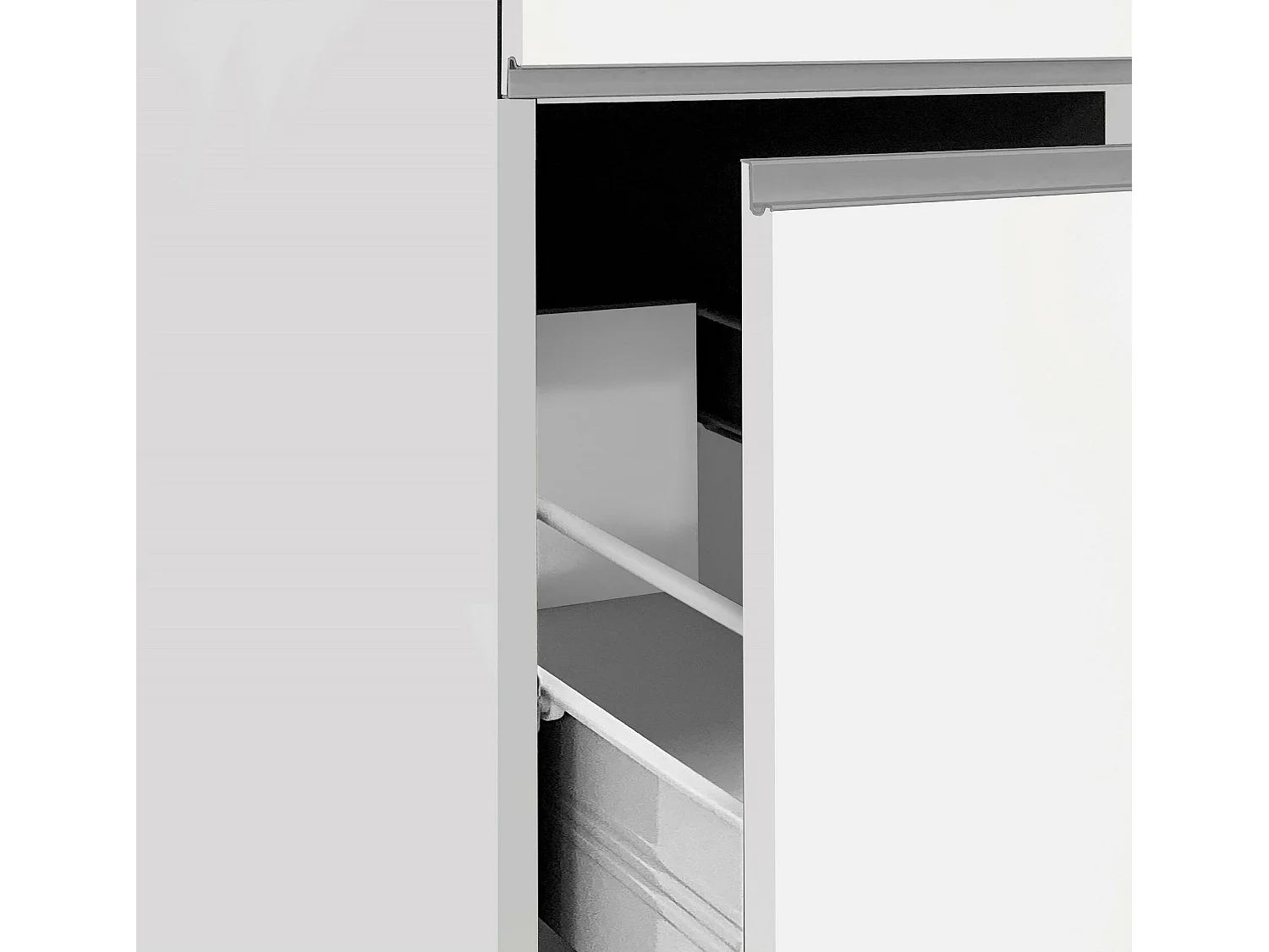 Küchenschrank Dcasiragh, Mehrzweckschrank, Küchenzeile Schrank, Multifunktionales Kühlregal, 100 % Made in Italy, 30 x 60 x 165 cm, glänzendes WeiÃŸ und Schiefer