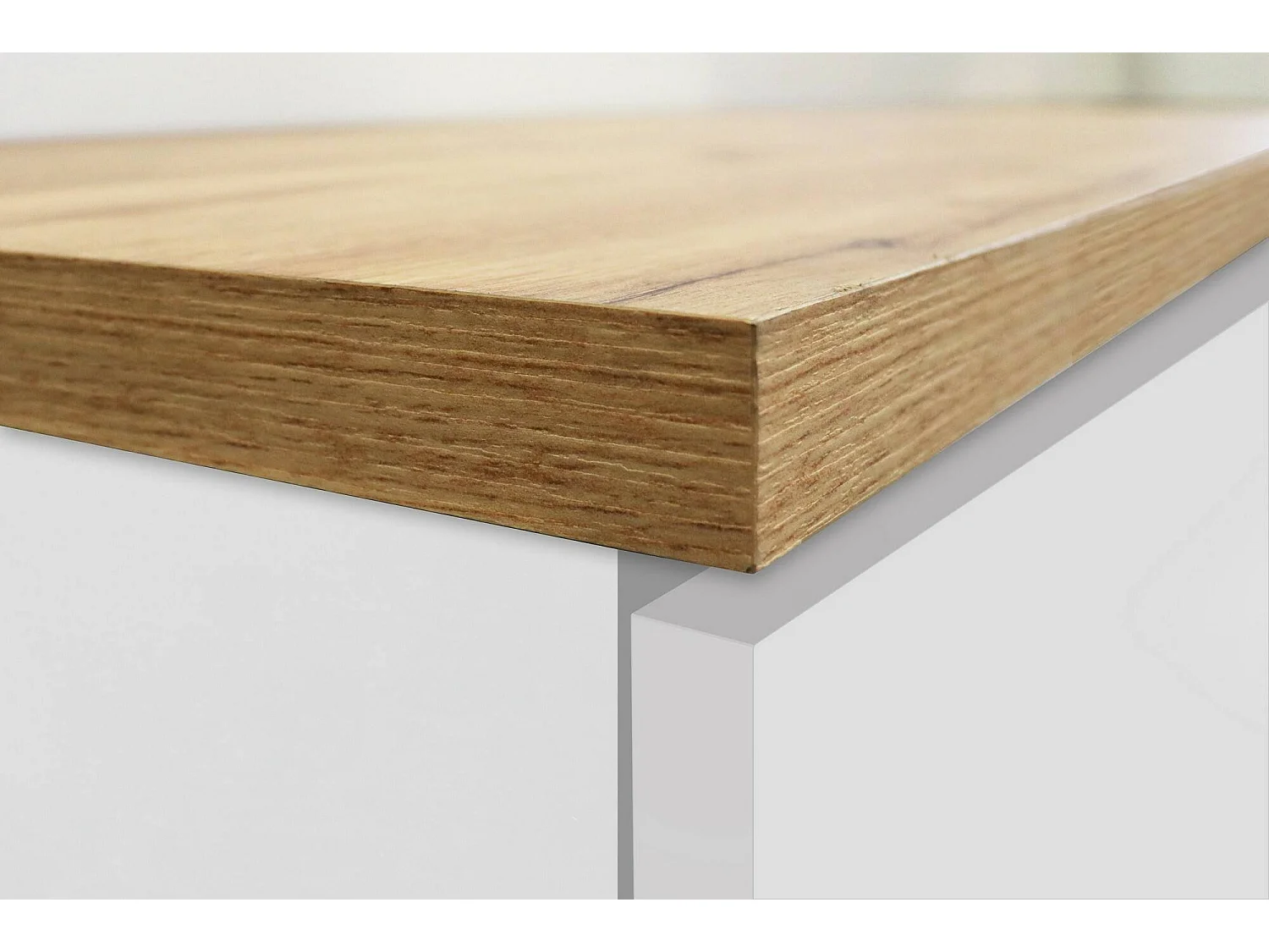 Dcasasol keukenkast, multifunctionele kledingkast, kitchenettekast, multifunctionele koelkasthouder, 100% Made in Italy, 60x60h165 cm, glanzend wit en eiken