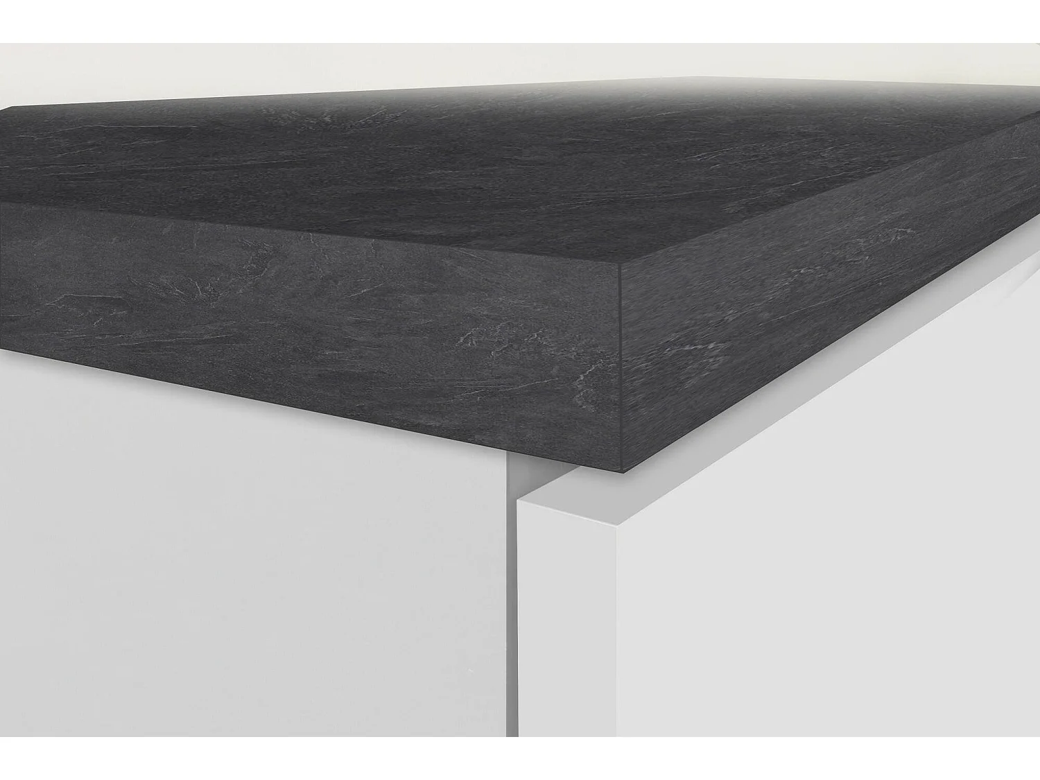 Dcasasol keukenkast, multifunctionele kledingkast, kitchenettemeubel, multifunctionele koelkasthouder, 100% Made in Italy, 60x60h165 cm, glanzend wit en leisteen