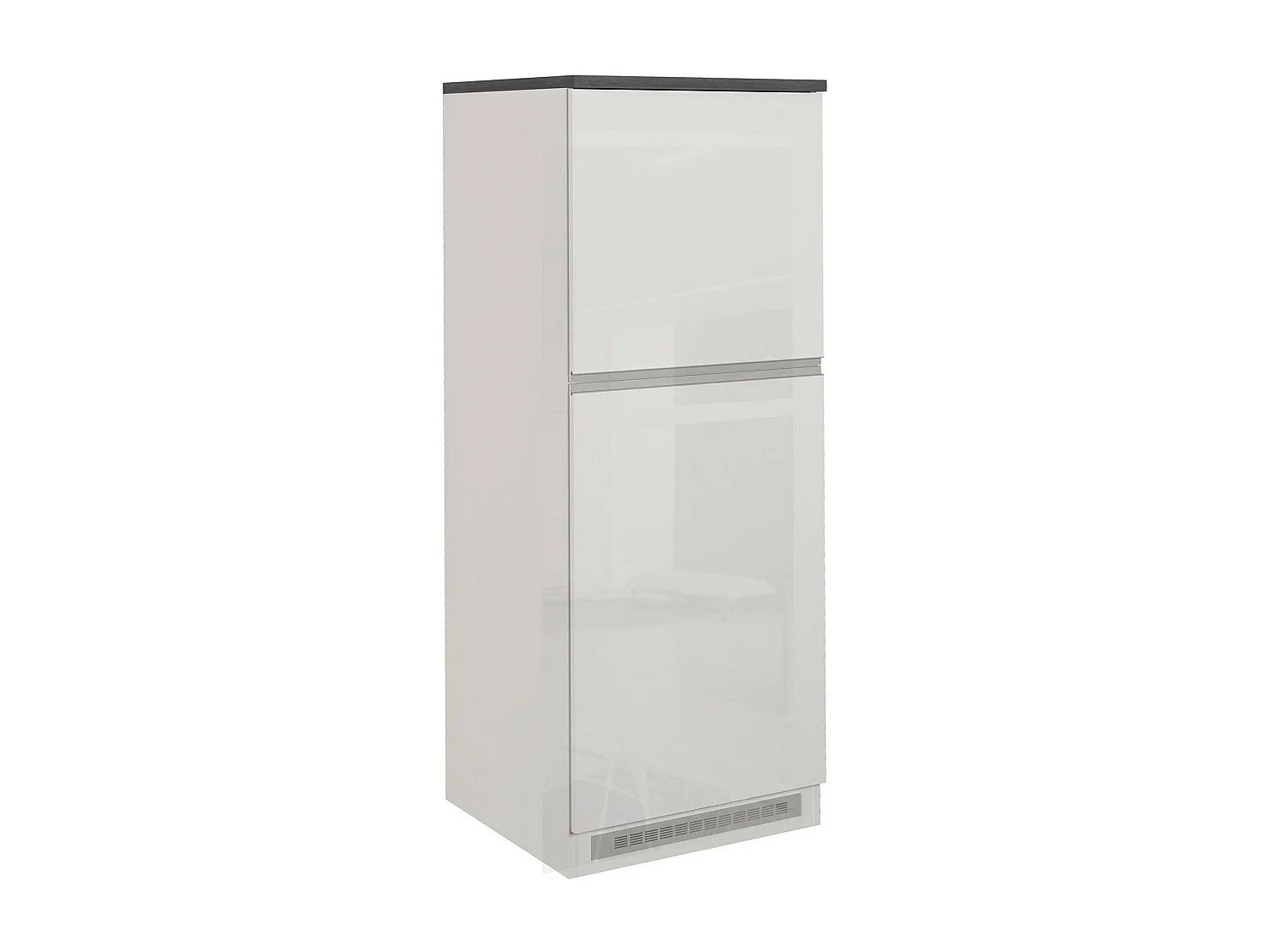 Dispensa da Cucina Mesarthim, 2 Ripiani Made in Italy, 60x60x165h cm Bianco Lucido