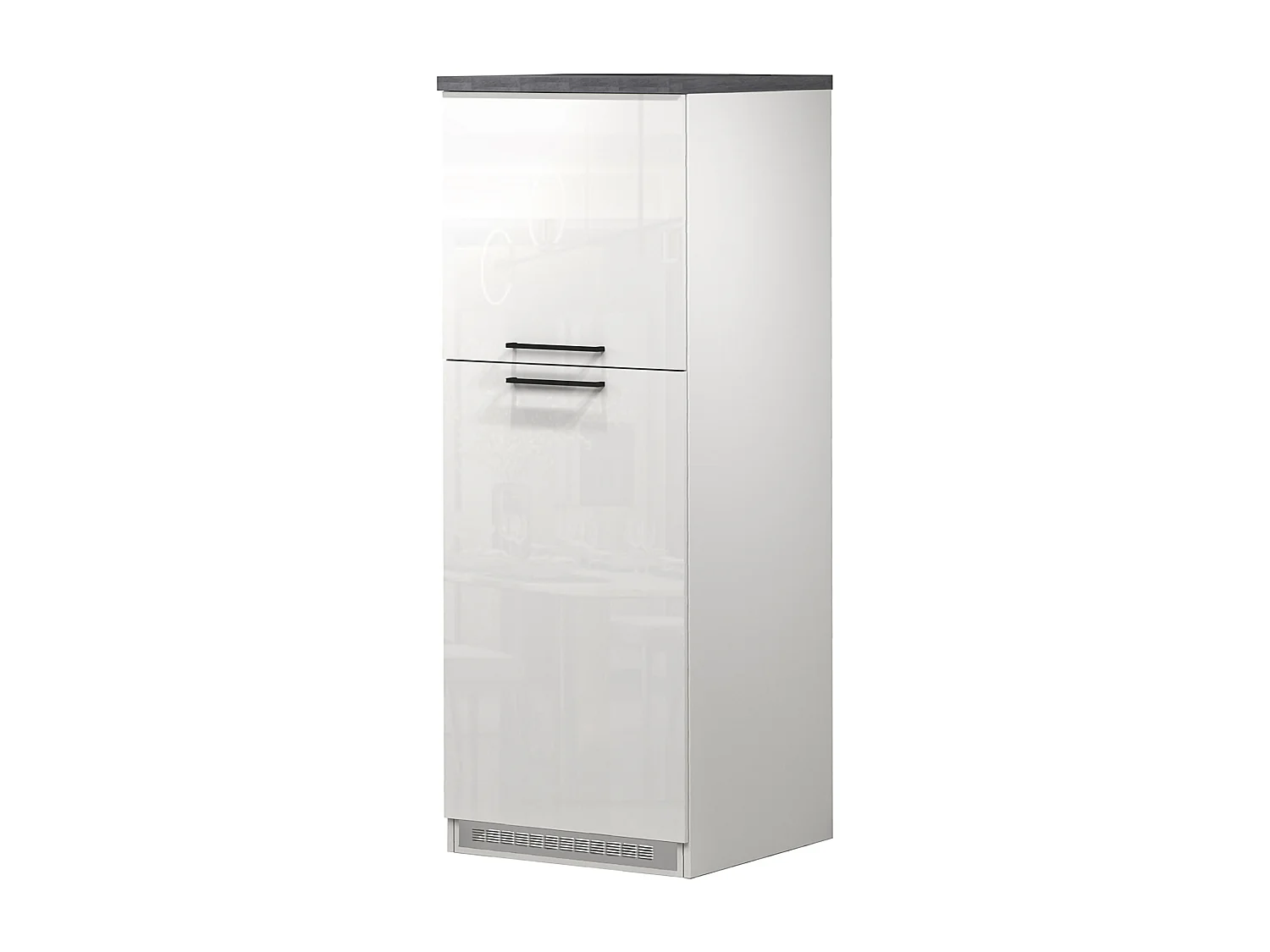 Buffet de Cuisine Dcasasol, Armoire polyvalente, Meuble de kitchenette, Support réfrigérateur multifonctionnel, 100% Made in Italy, 60x60h165 cm