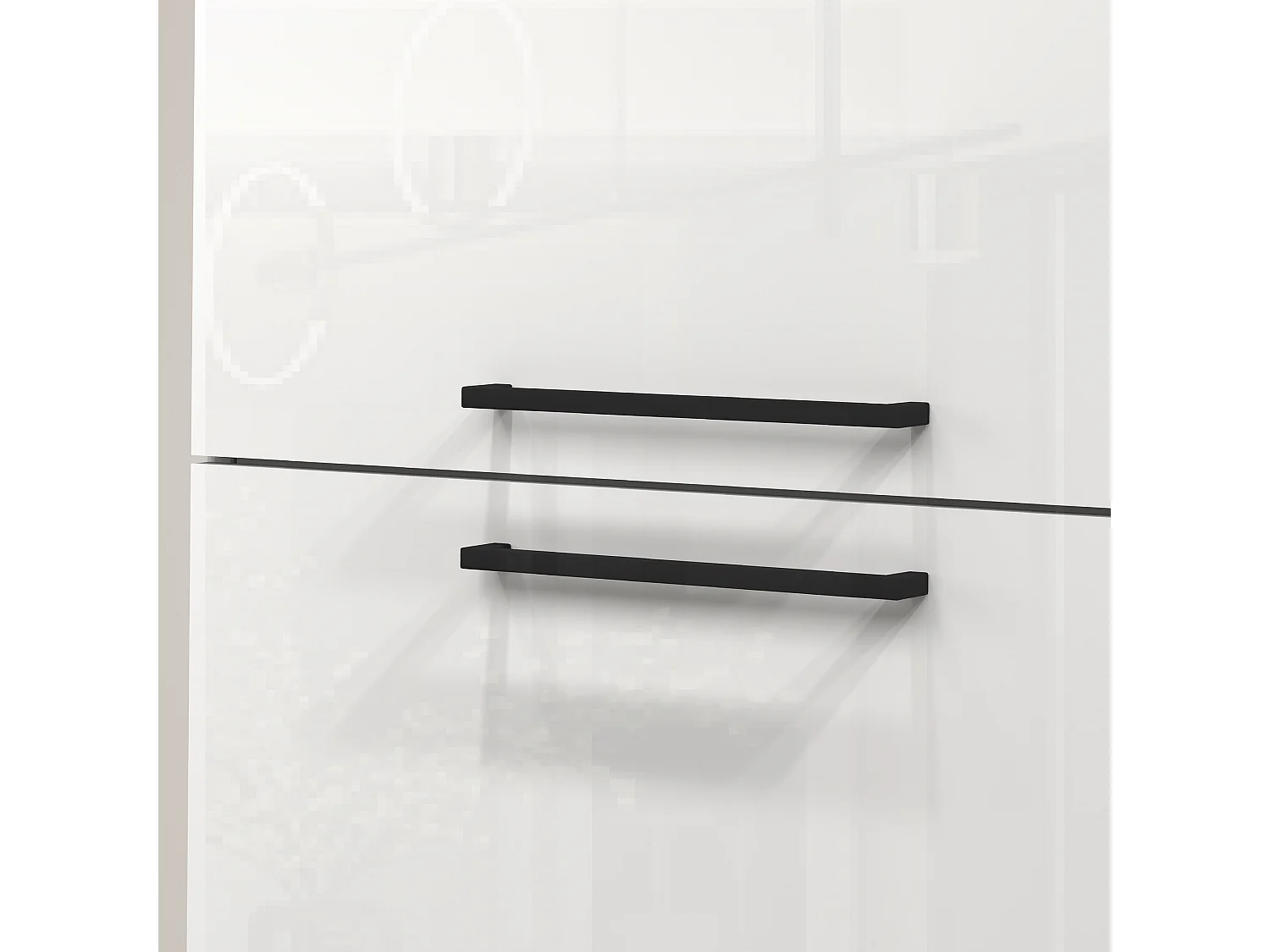 Dcasasol keukenkast, multifunctionele kledingkast, kitchenettemeubel, multifunctionele koelkasthouder, 100% Made in Italy, 60x60h165 cm, glanzend wit en leisteen