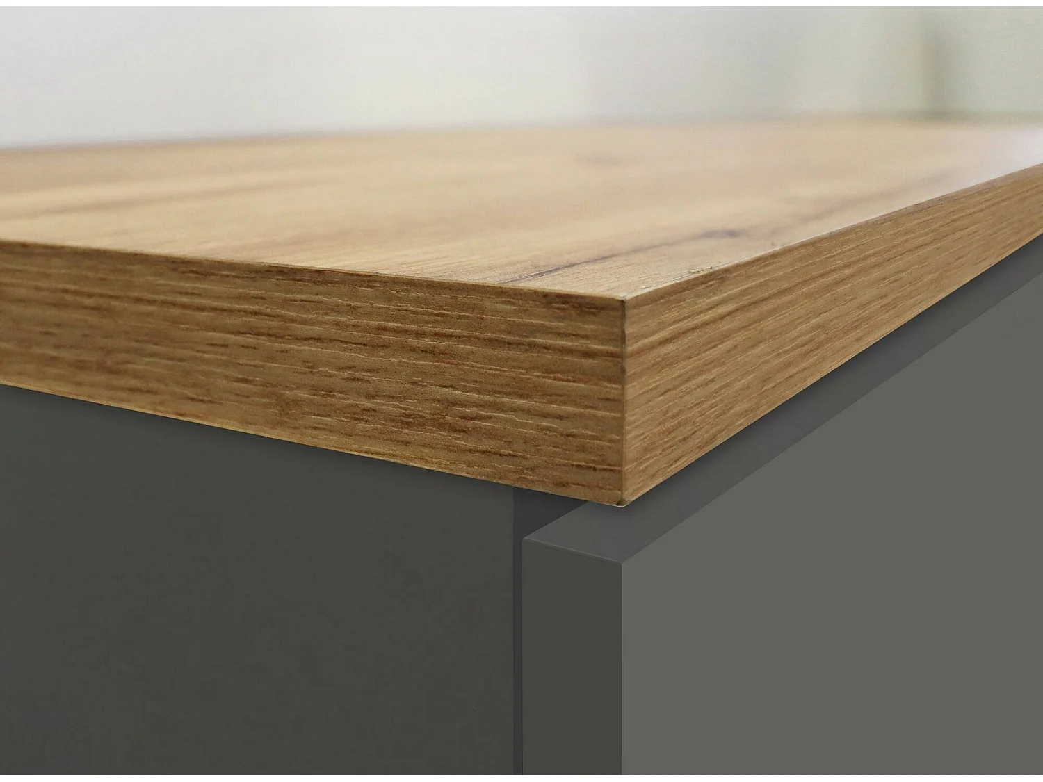 Küchenschrank Dcasiragh, Mehrzweckschrank, Küchenzeile Schrank, Multifunktionales Kühlregal, 100 % Made in Italy, 30 x 60 x 165 cm, Anthrazit und Eiche