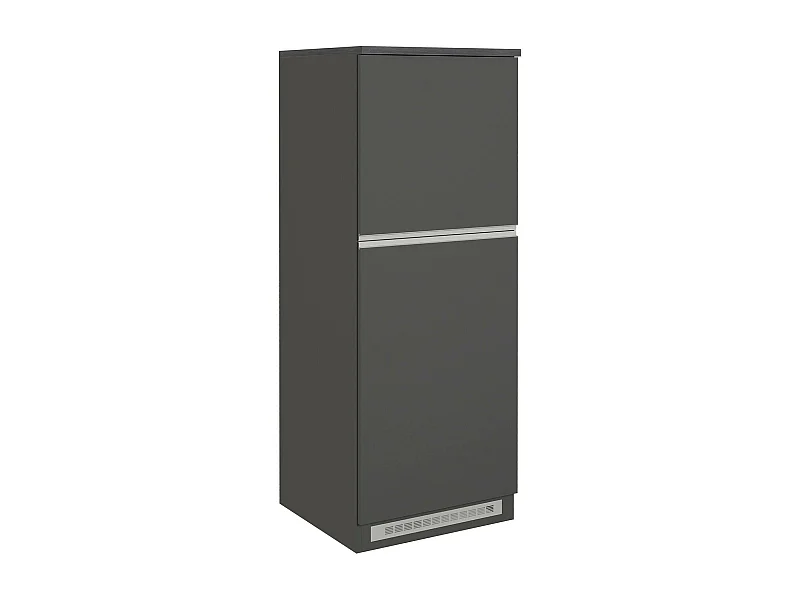 Dcasasol keukenkast, multifunctionele kledingkast, kitchenettekast, multifunctionele koelkasthouder, 100% Made in Italy, 60x60h165 cm, antraciet en leisteen