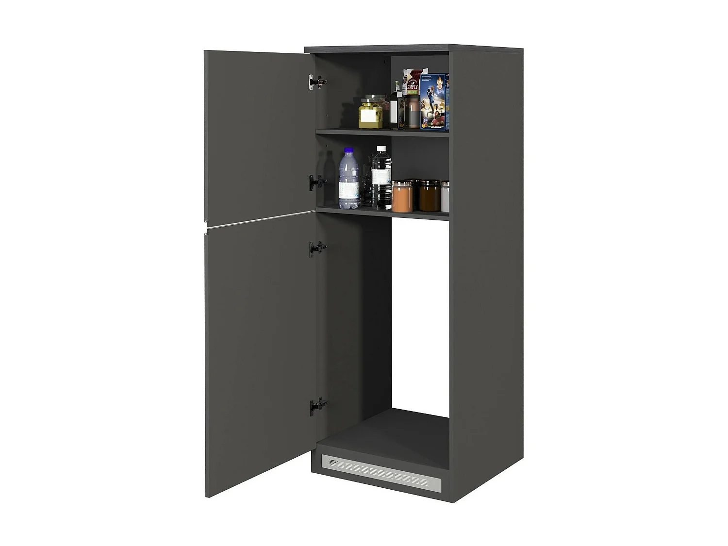 Buffet de Cuisine Dcasasol, Armoire polyvalente, Meuble de kitchenette, Support réfrigérateur multifonctionnel, 100% Made in Italy, 60x60h165 cm