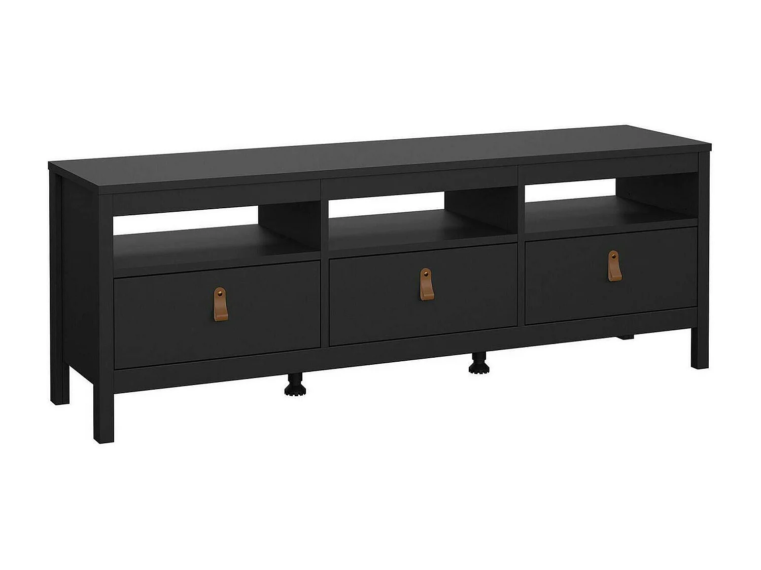 Fernsehschrank Dtofan, Ständer für Wohnzimmerfernseher, Niedriges Wohnzimmer-Sideboard, TV-Ständerbasis, 151x38 h54 cm, Schwarz