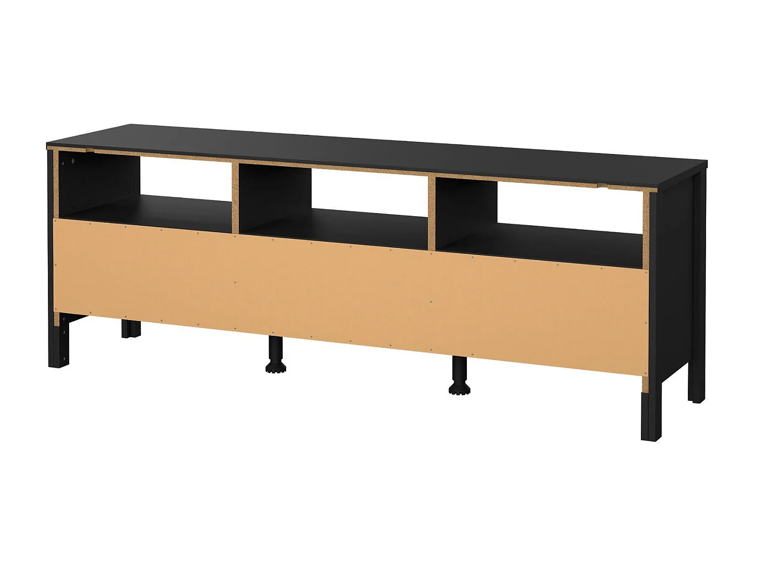 Fernsehschrank Dtofan, Ständer für Wohnzimmerfernseher, Niedriges Wohnzimmer-Sideboard, TV-Ständerbasis, 151x38 h54 cm, Schwarz