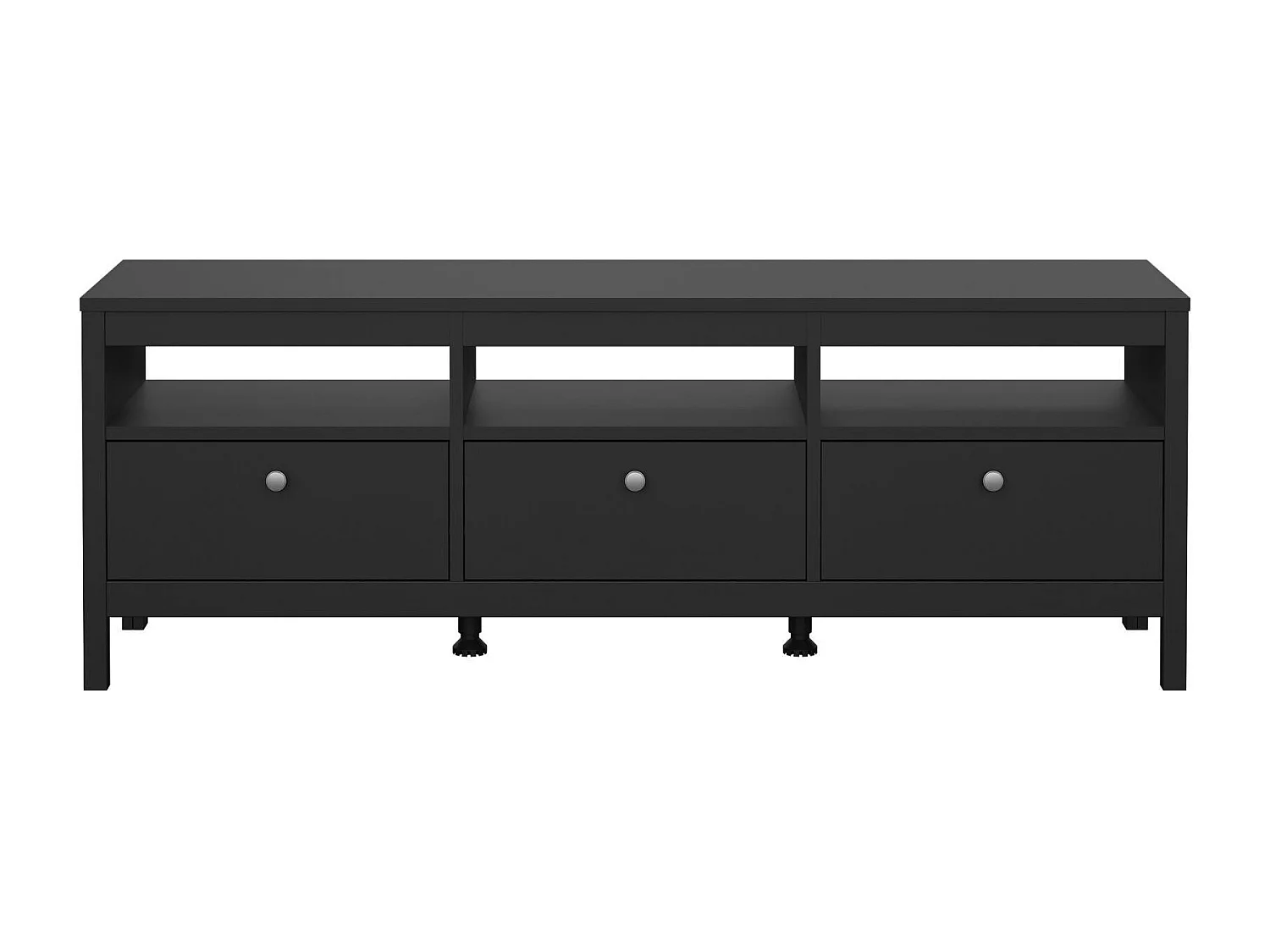 Fernsehschrank Dtofan, Ständer für Wohnzimmerfernseher, Niedriges Wohnzimmer-Sideboard, TV-Ständerbasis, 151x38 h54 cm, Schwarz