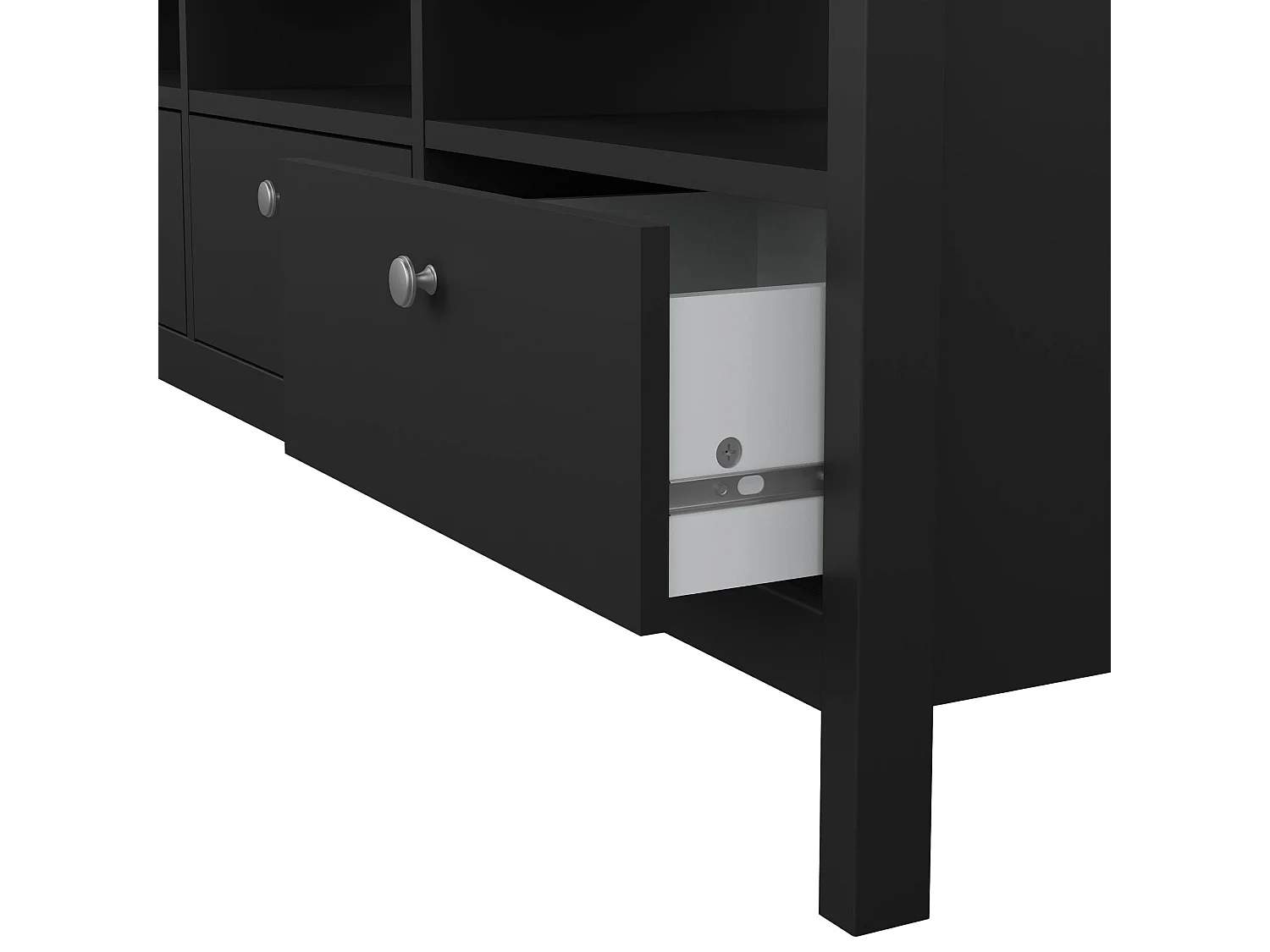 Fernsehschrank Dtofan, Ständer für Wohnzimmerfernseher, Niedriges Wohnzimmer-Sideboard, TV-Ständerbasis, 151x38 h54 cm, Schwarz