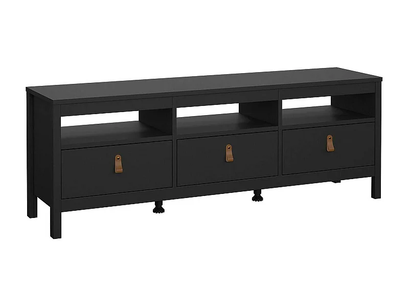 Mueble de televisión Dtofan, Aparador de salón, Mueble bajo para TV, Base de pared equipada, 151x38 h54 cm, Negro