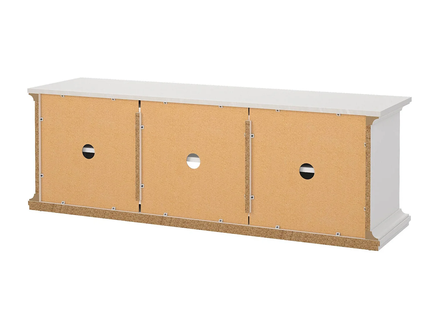 Dthura TV-meubel, Woonkamerdressoir, Lage tv-kast, Voorzien van wandbasis, 149x42 h51 cm, Wit