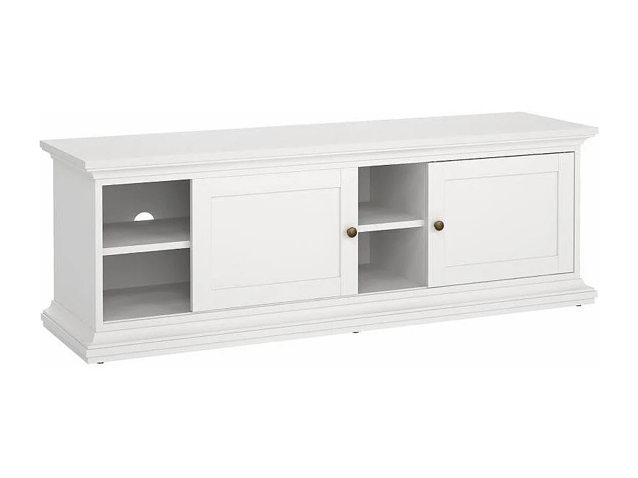 Dthura TV-meubel, Woonkamerdressoir, Lage tv-kast, Voorzien van wandbasis, 149x42 h51 cm, Wit