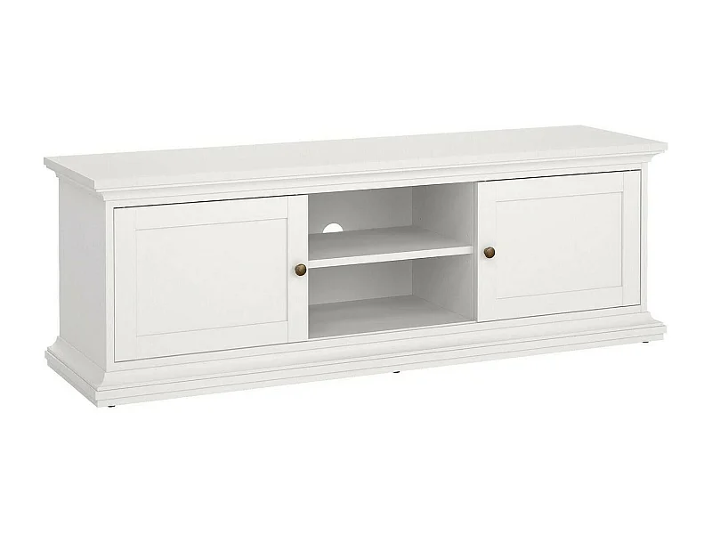 Fernsehschrank Dthura, Ständer für Wohnzimmerfernseher, Niedriges Wohnzimmer-Sideboard, TV-Ständerbasis, 149x42 h51 cm, WeiÃŸ