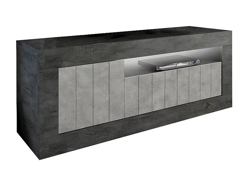Mobile Porta tv Iole, un Ripiano Made in Italy, 42x138x56h cm Grigio Ardesia